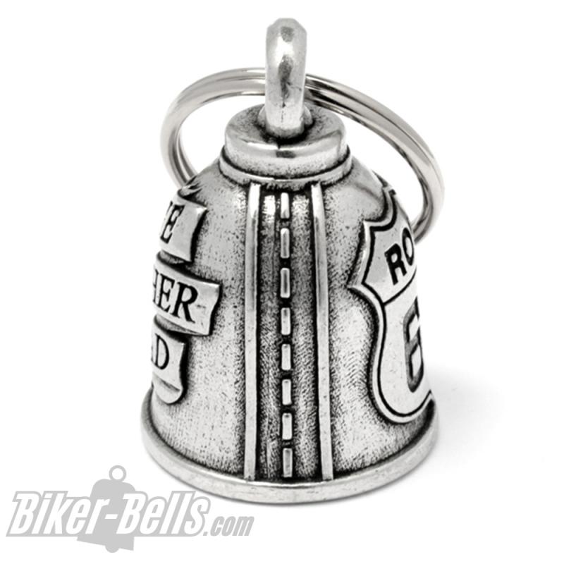 Route 66 Biker-Bell The Mother Road Motorrad Glücksbringer Geschenk Biker Glocke